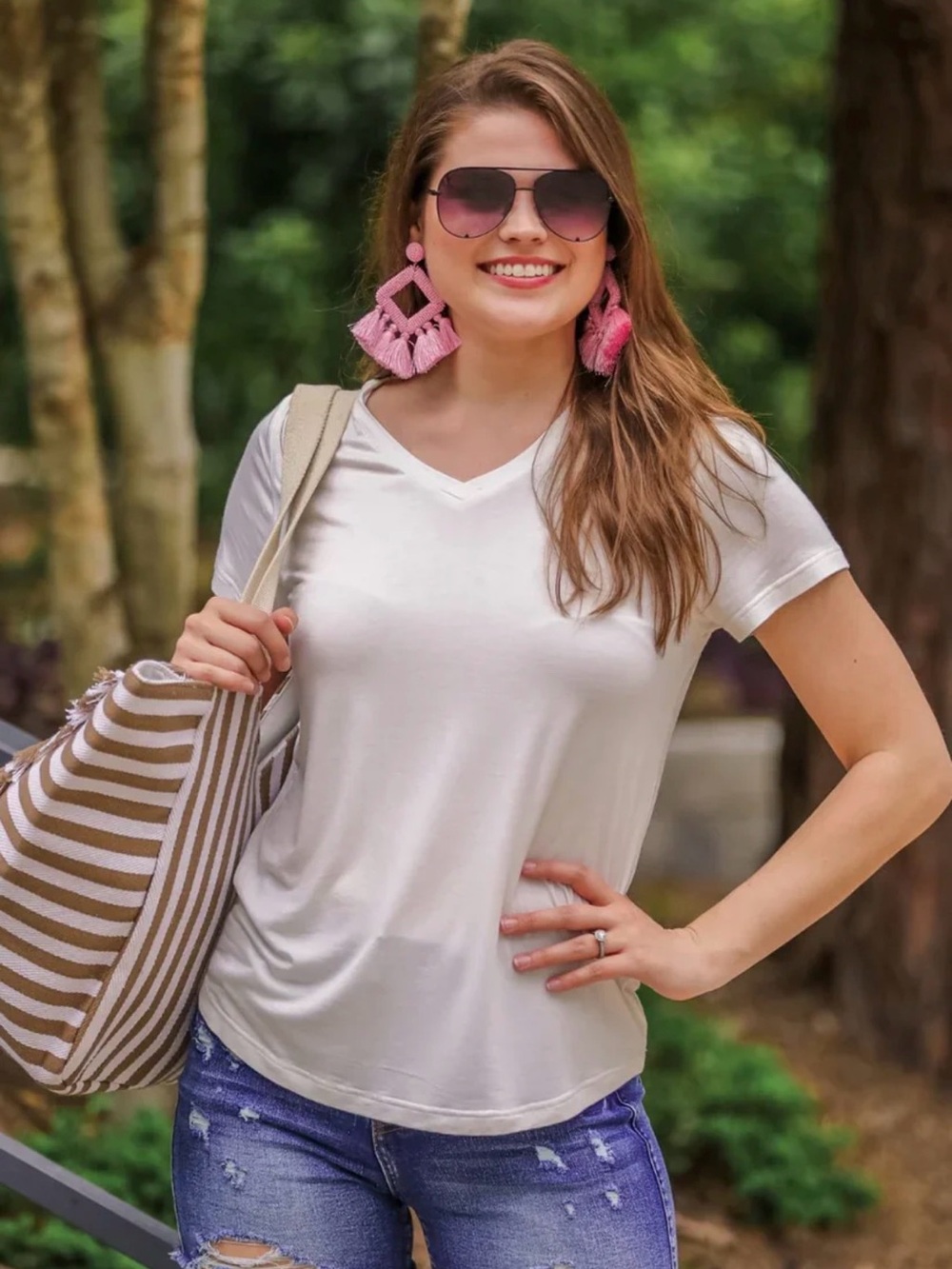 Everyday V-Neck Short Sleeve Tee — White
